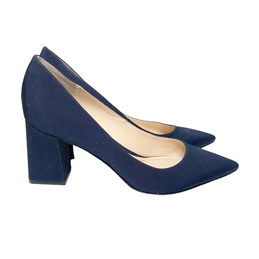 Marc Fisher LTD Women’s Zala Navy Fabric Block Heel Pumps Size 8.5M (2598360)
